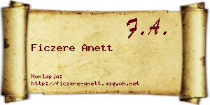 Ficzere Anett névjegykártya